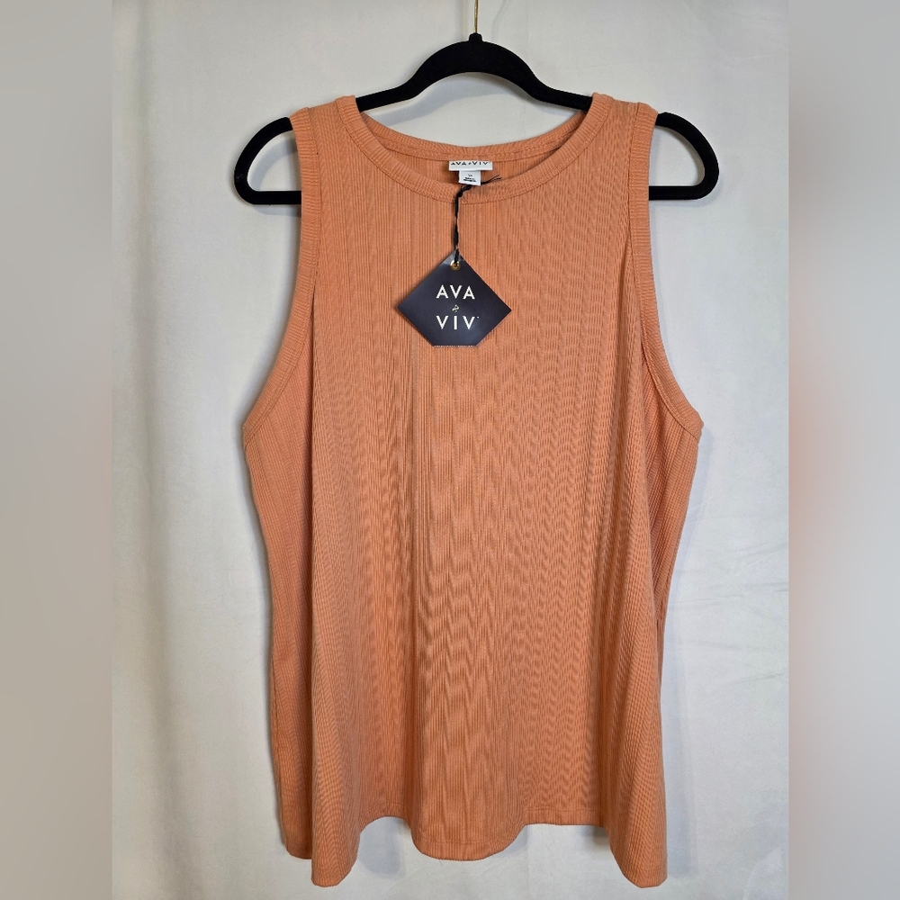 NWT * Tank Top W/ Ribbing * Ava & Viv * Sz 1X